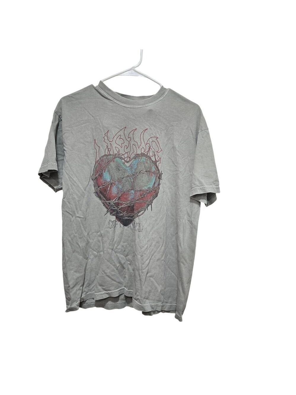 Vans Heart Flame Graphic T Shirt Large Sage Green Skater Tee